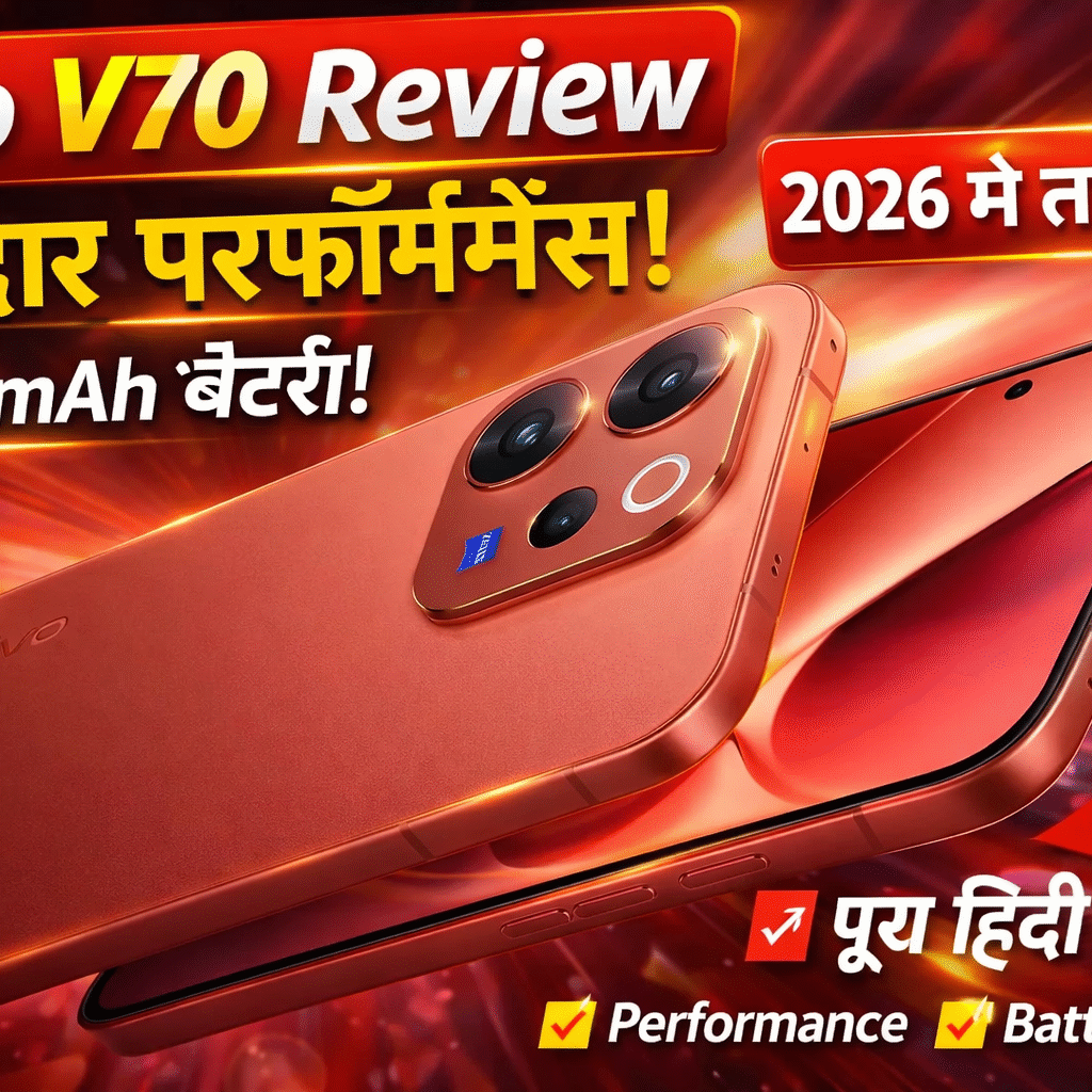 Vivo V70 Review 2026: दमदार परफॉर्मेंस, 6500mAh बैटरी और गेमिंग टेस्ट रिपोर्ट | पूरा हिंदी रिव्यू