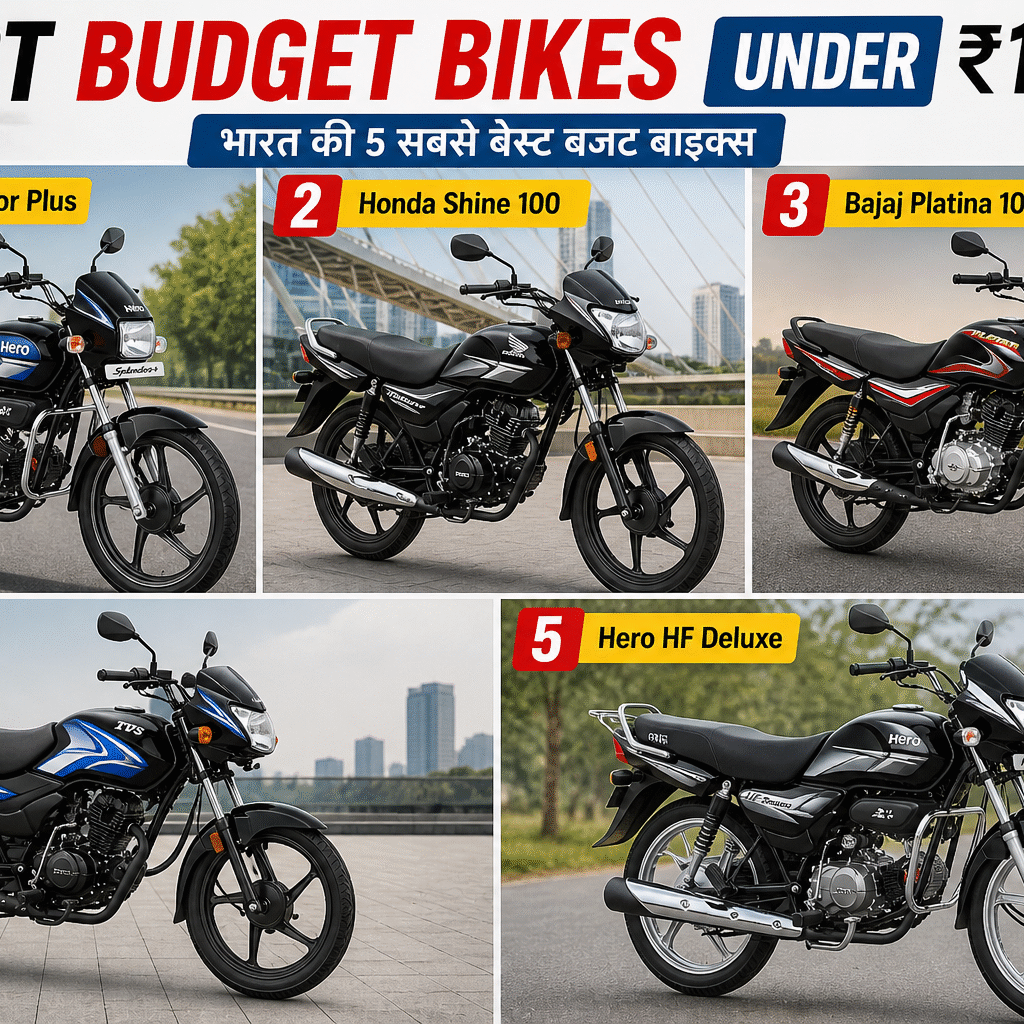 5 Best Budget Bikes Under ₹1 Lakh India (2026) – सस्ती, माइलेज और परफॉर्मेंस में बेस्ट बाइक